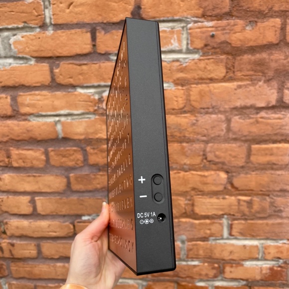 Sharper Image Rose Gold Metal Word Clock for Desk Office LED Electronic New - Picture 4 of 6